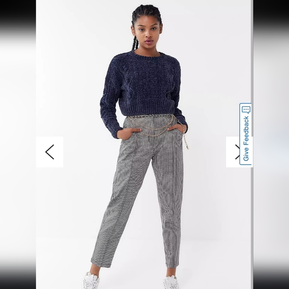 ❤️ Urban Outfitters Bright Lights Blue Knit Chenille Crop Sweater. Size M… - Picture 2 of 7